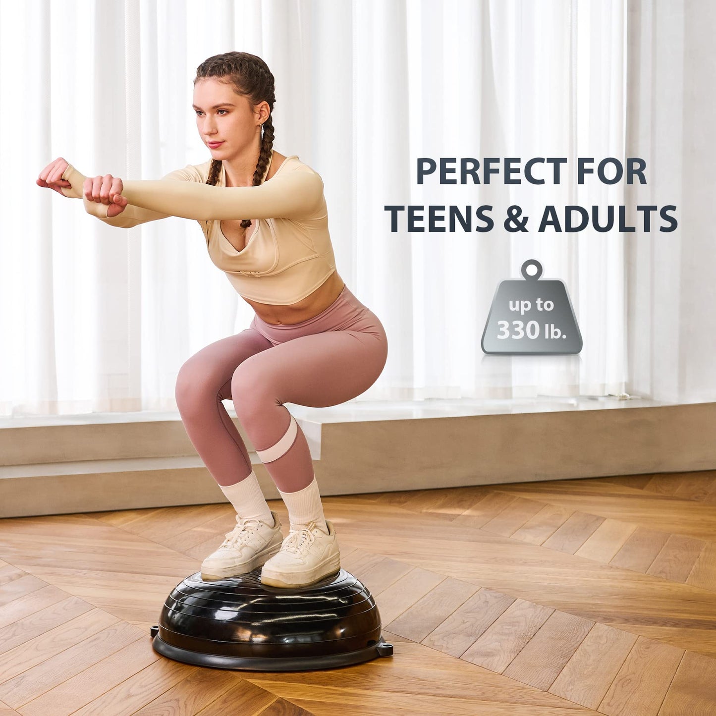 ZELUS Balance Ball Trainer with Resistance Bands