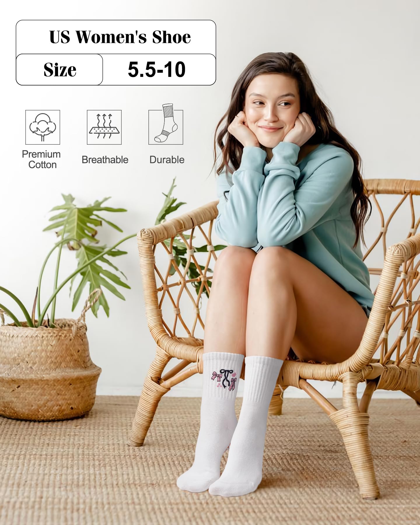 YeuG Non-Slip Pilates Socks for Women (4/6 Pairs)