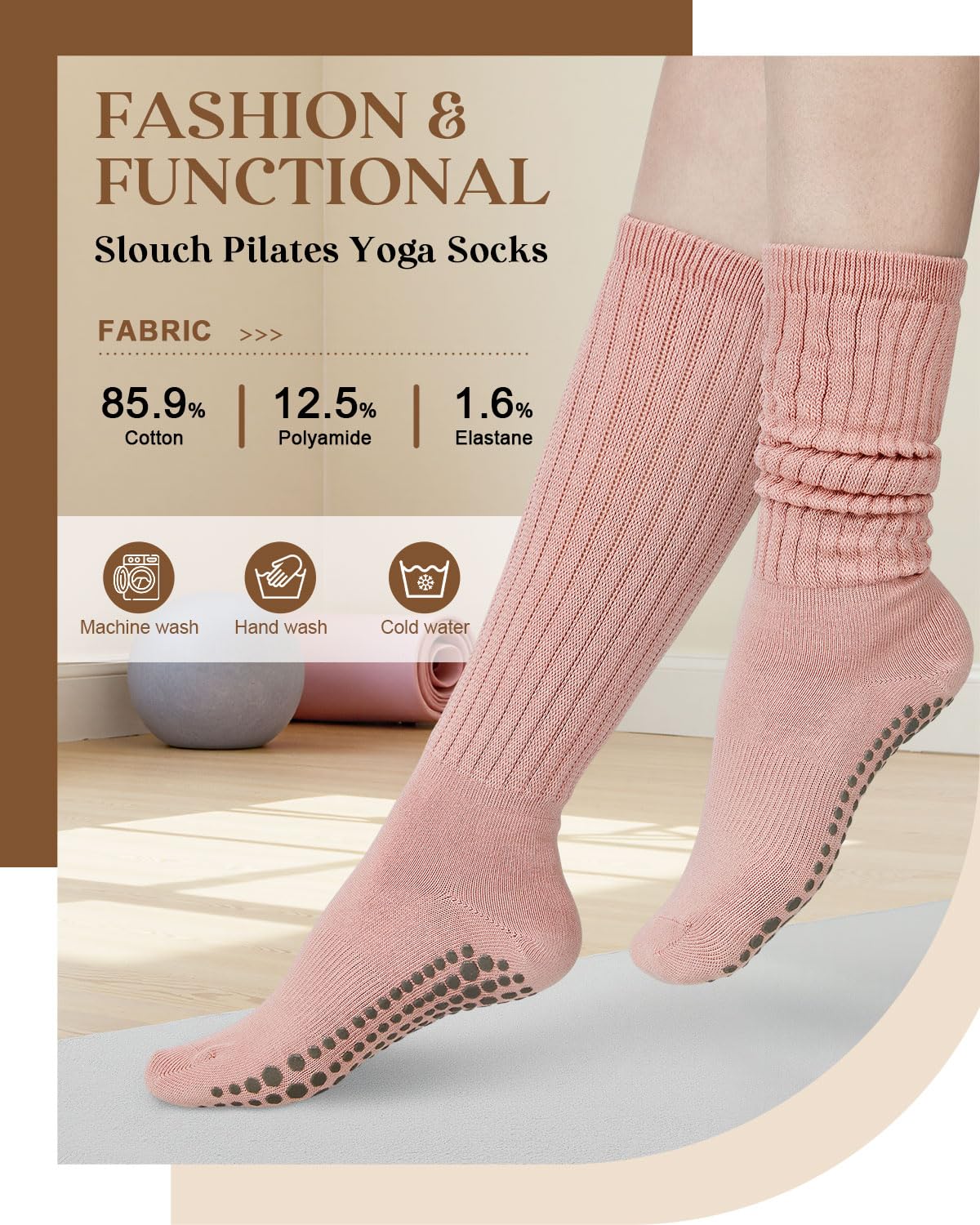 Century Star Non-Slip Yoga Pilates Socks