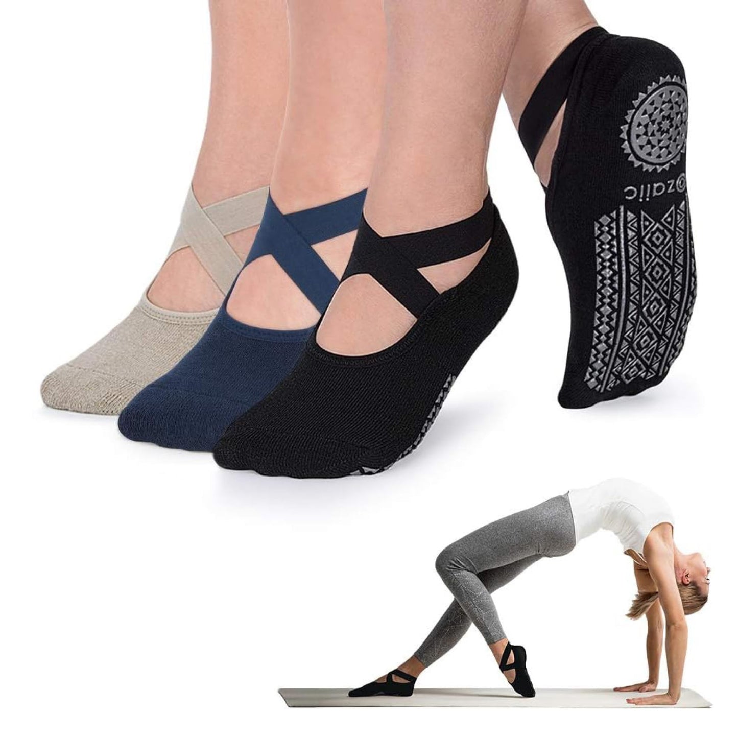 Ozaiic Non-Slip Yoga Socks for Women