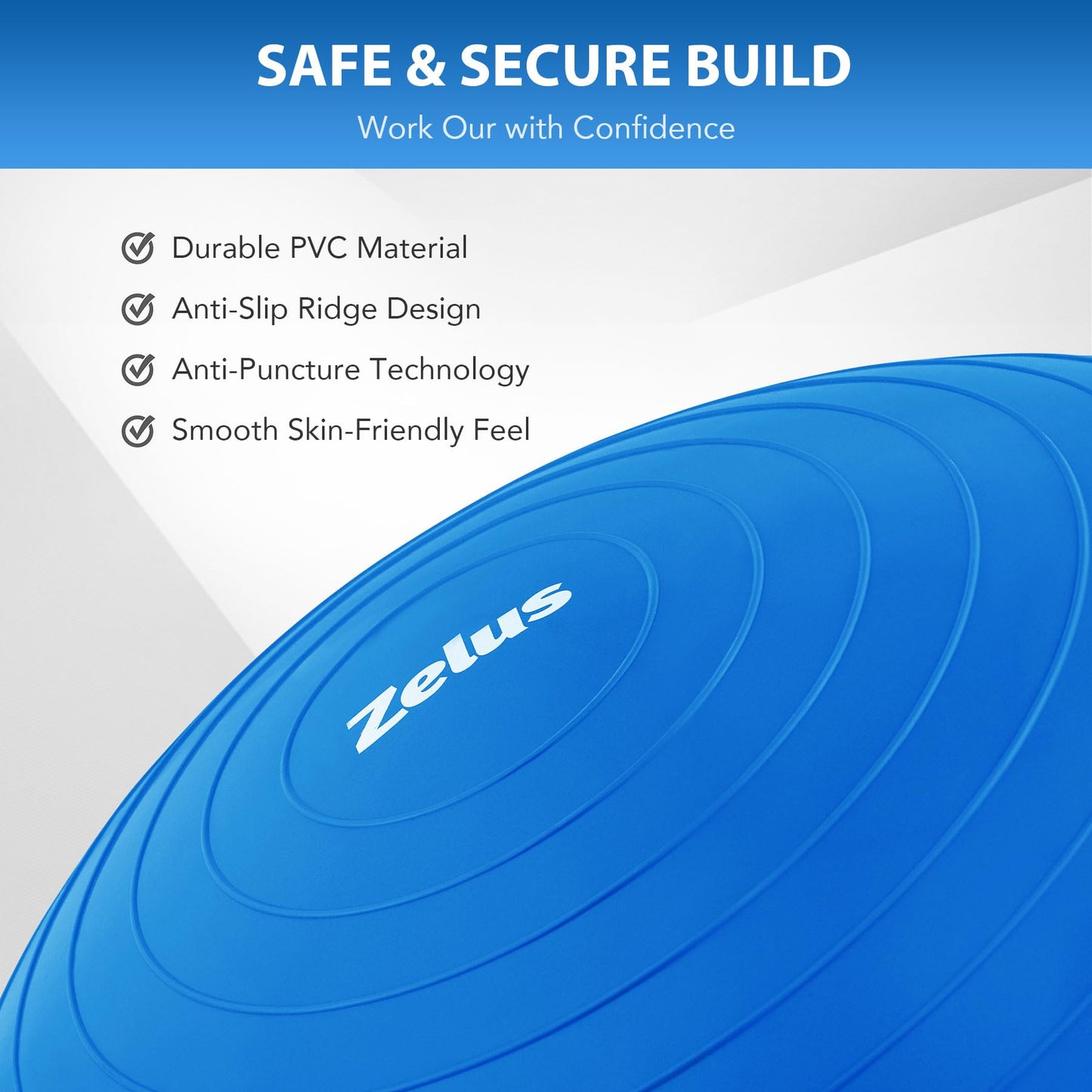 ZELUS Balance Ball Trainer with Resistance Bands