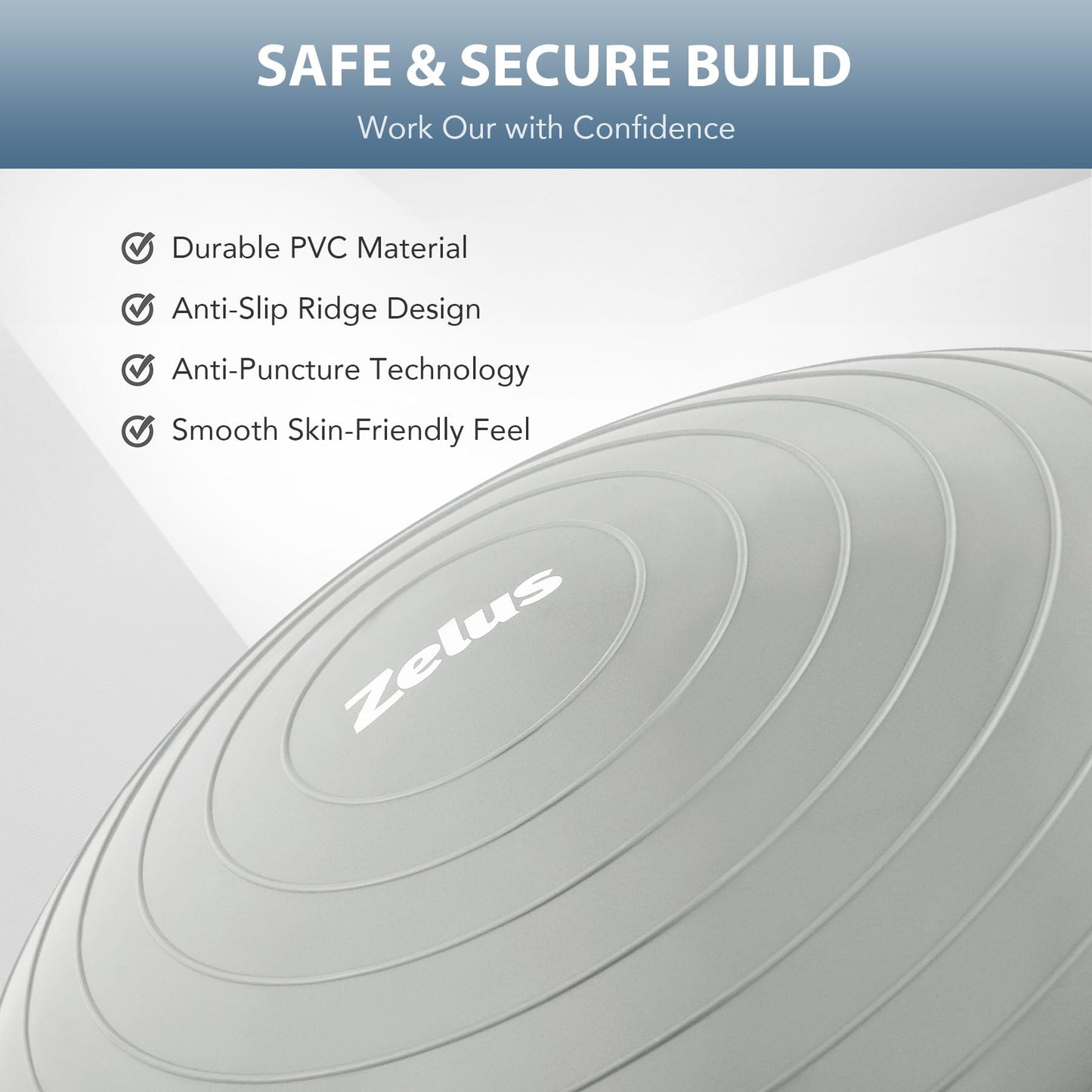 ZELUS Balance Ball Trainer with Resistance Bands