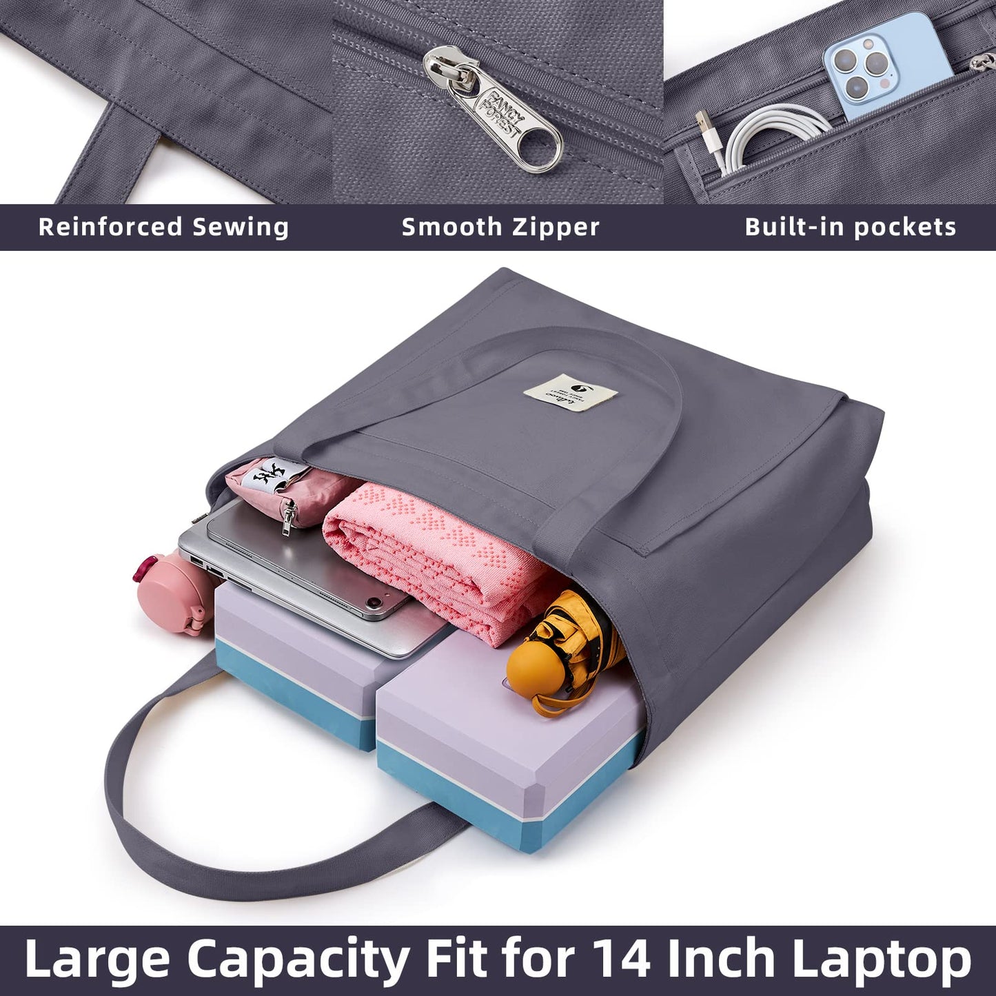 WLLWOO Yoga Mat Tote Bag for Women
