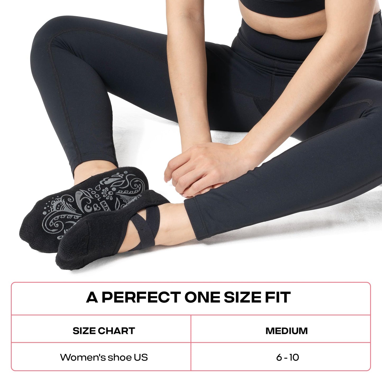 CoolMate Women’s Non-Slip Pilates Yoga Socks