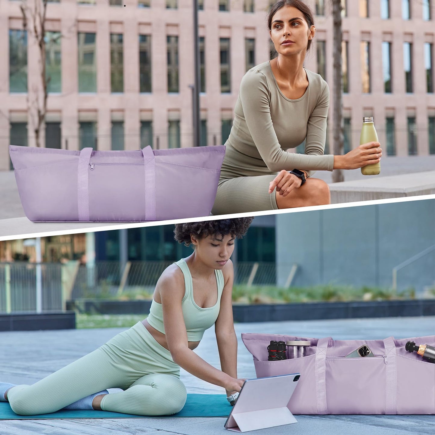 Large Yoga Mat Bag with Shoe & Wet Pocket