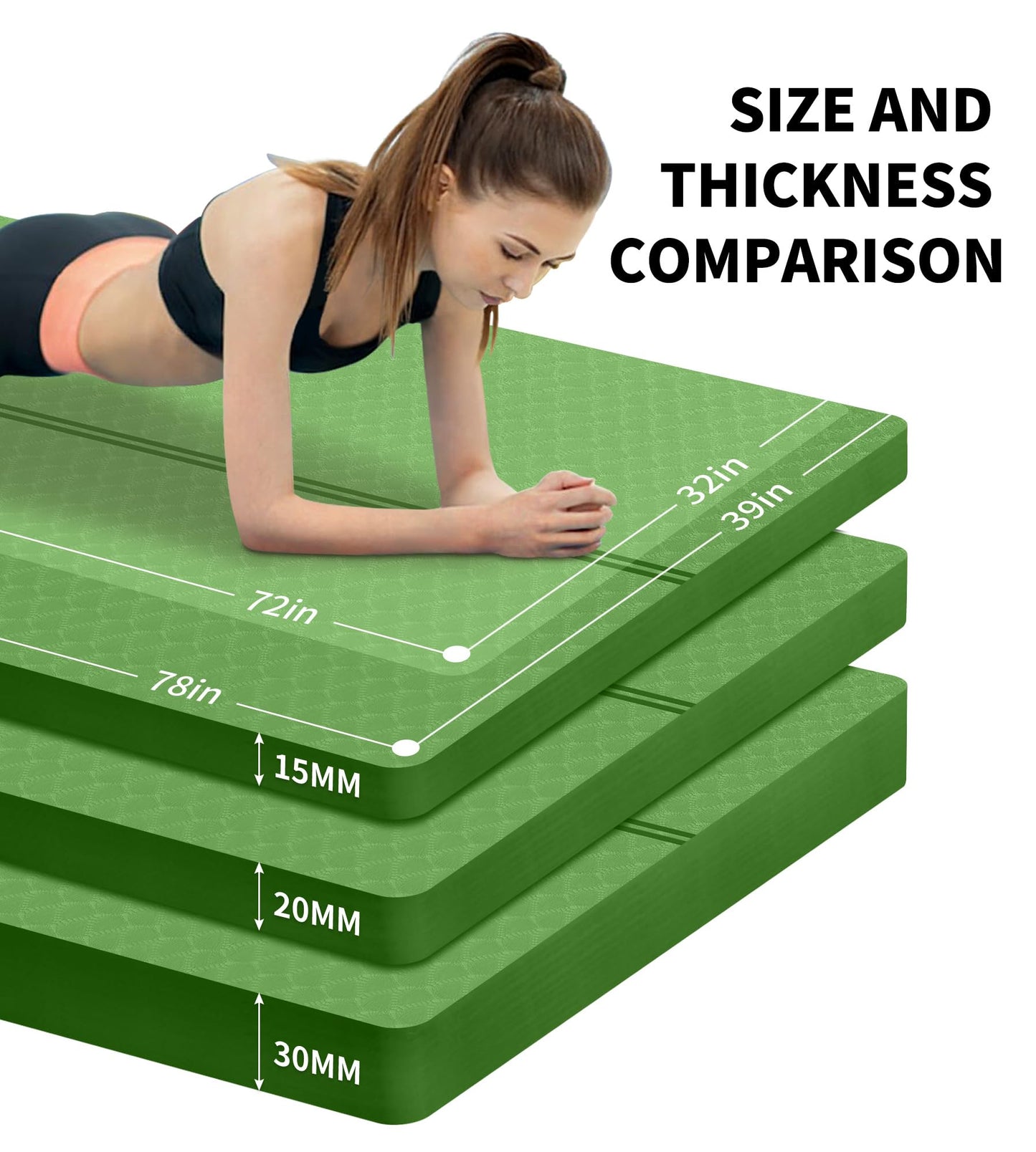 Nuveti Large Thick Yoga & Exercise Mat with Bag