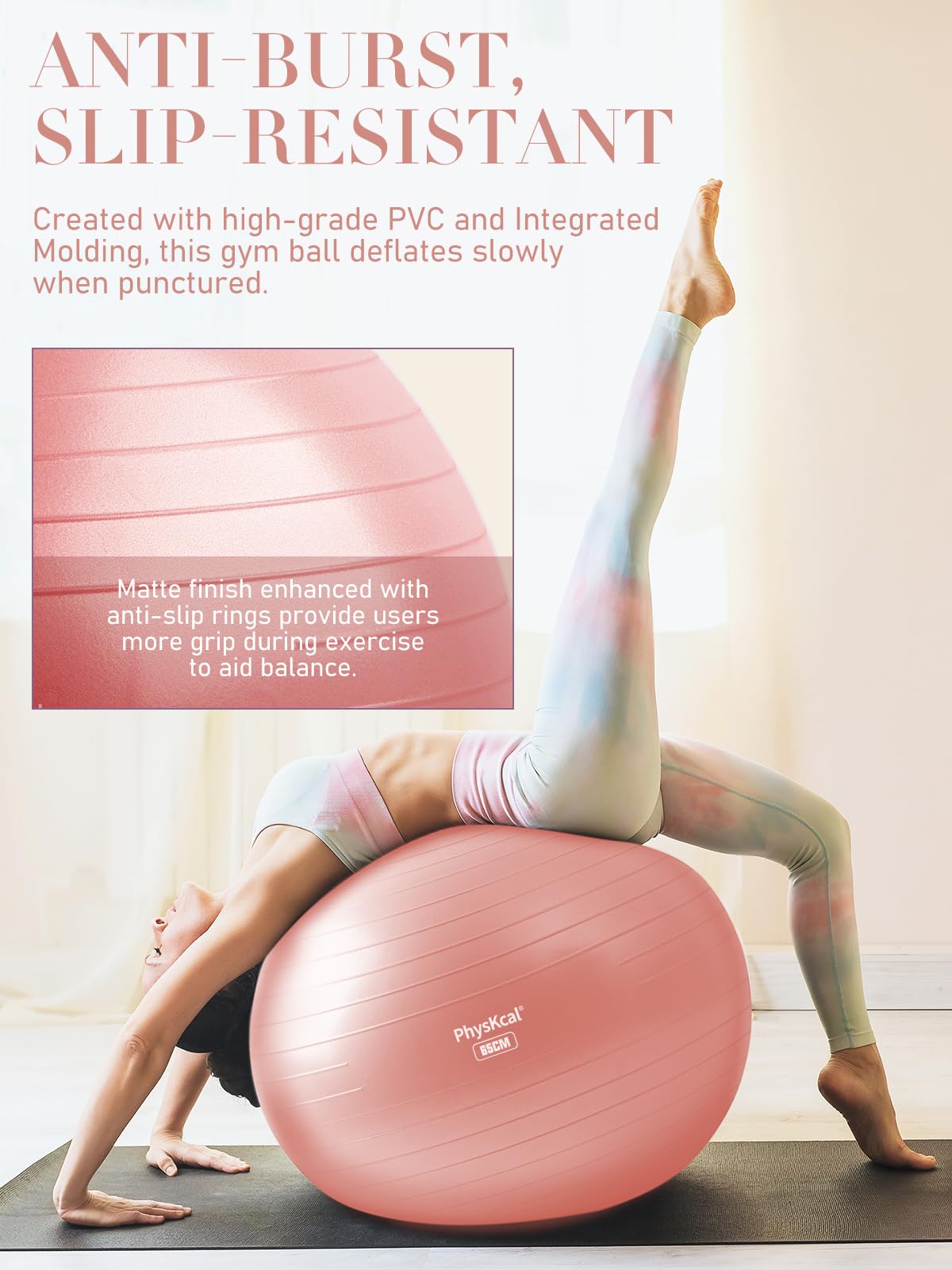 Yoga Ball with Pump – 4 Sizes for Fitness & Therapy