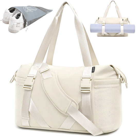 MAXTOP Women’s Gym & Yoga Duffle Bag with Shoe Pouches