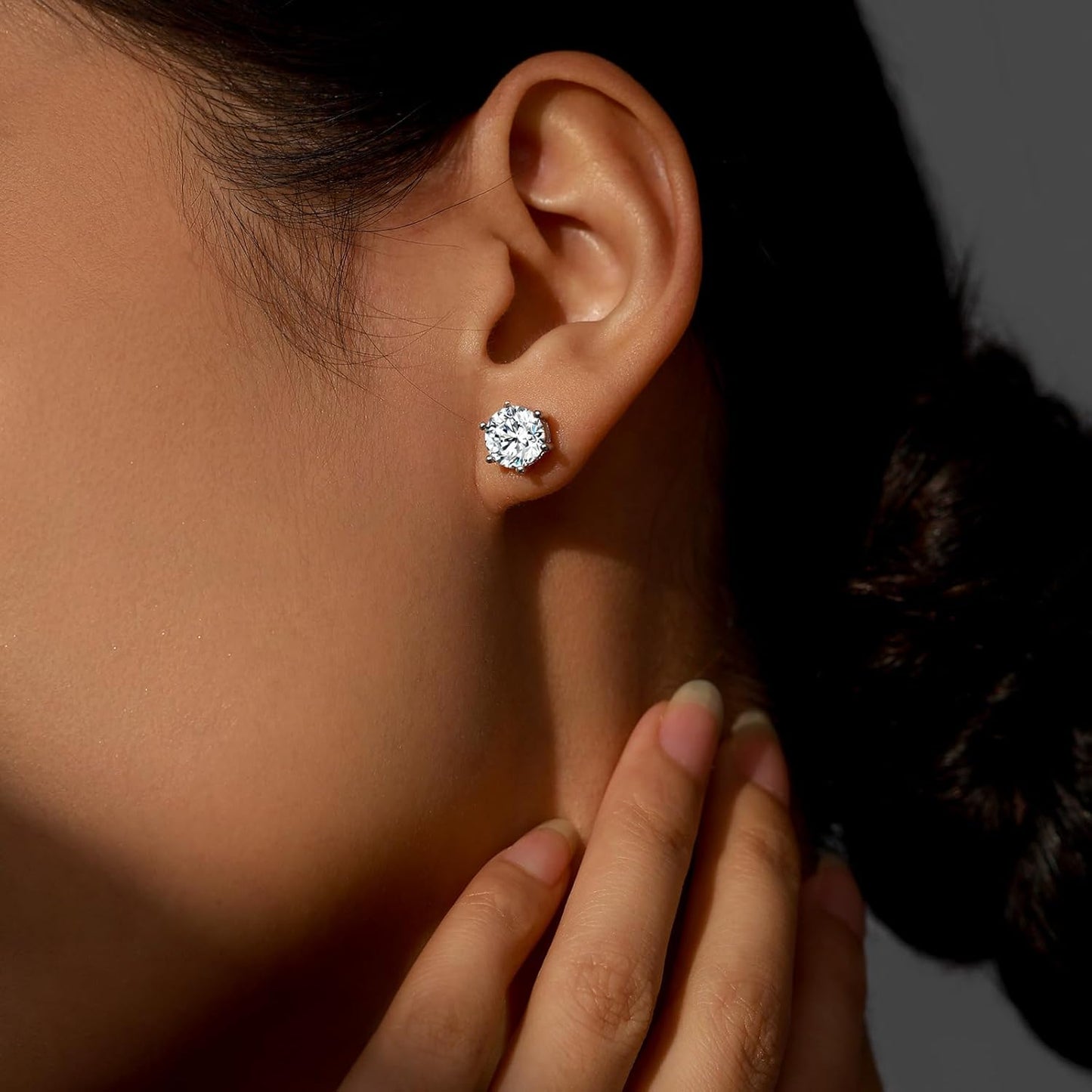 Diamond Rose Pendant & Moissanite Earrings Set