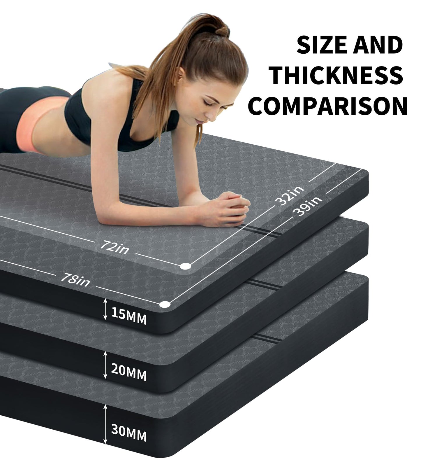 Nuveti Large Thick Yoga & Exercise Mat with Bag