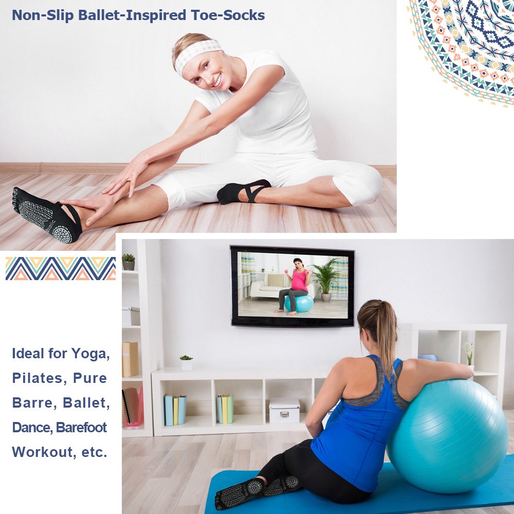 Ozaiic Women’s Non-Slip Yoga Socks with Grips