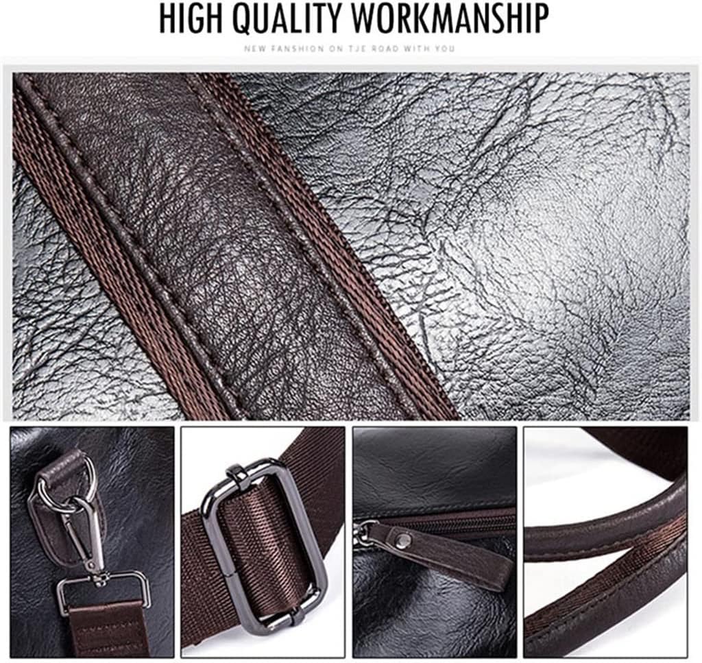 Men’s PU Leather Cylindrical Sports Gym & Travel Bag – Blue