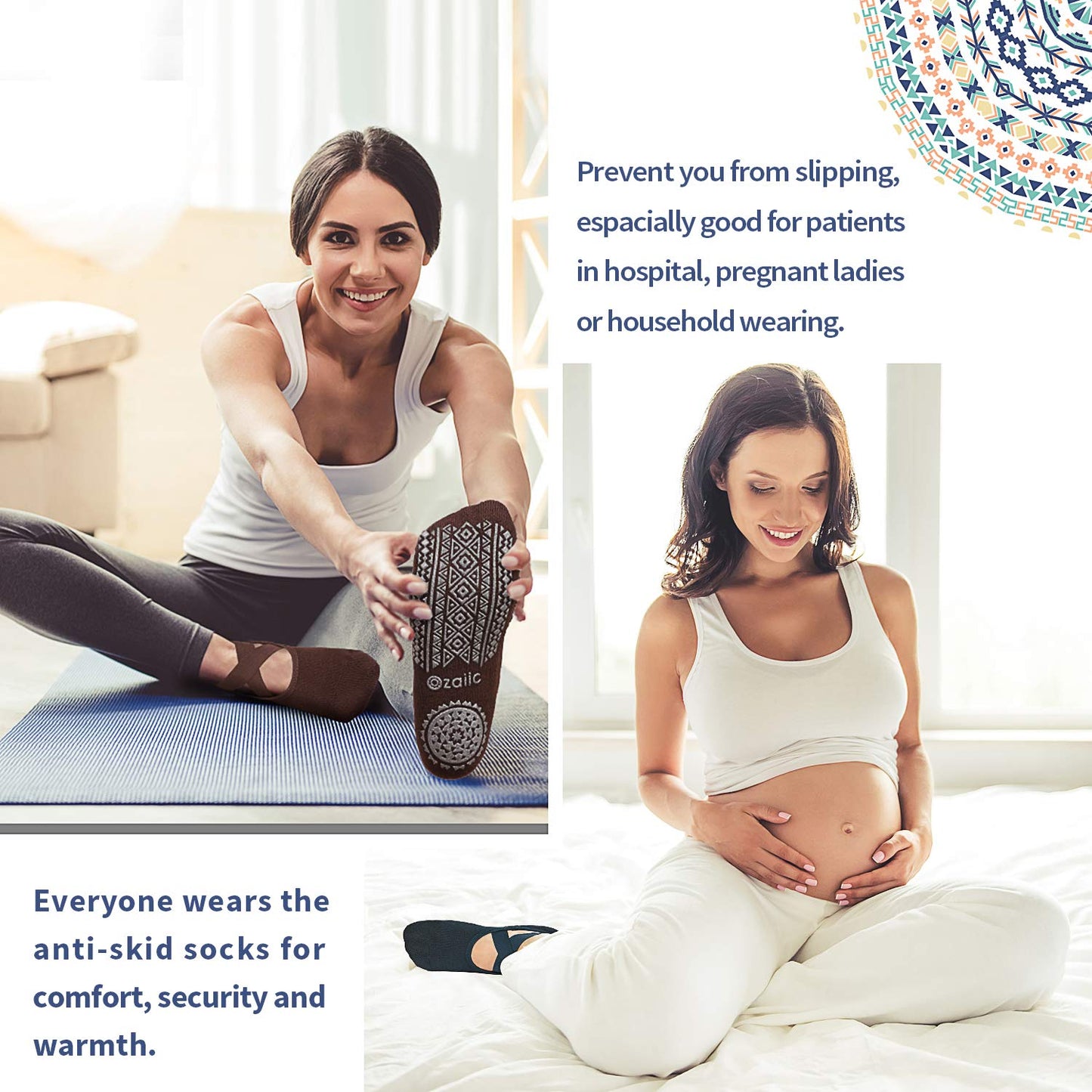 Ozaiic Non-Slip Yoga Socks for Women