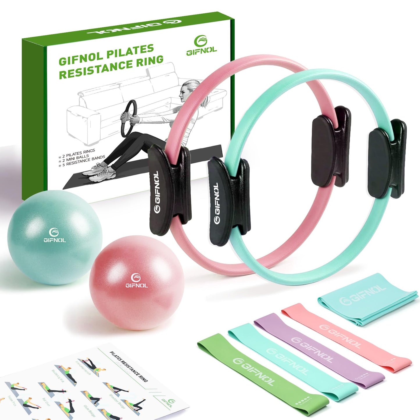 Pilates Ring & Ball Set with Resistance Bands
