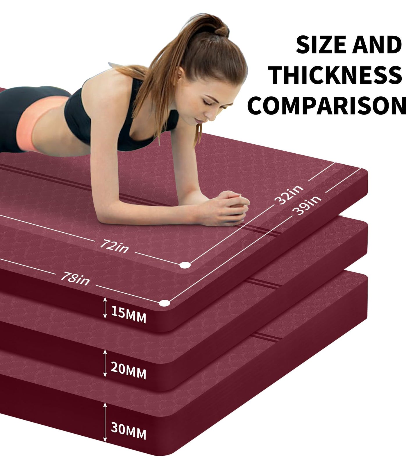 Nuveti Large Thick Yoga & Exercise Mat with Bag