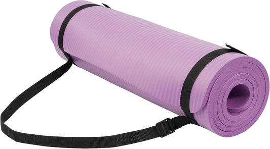 Extra Thick 1/2" High-Density Yoga Mat with Strap