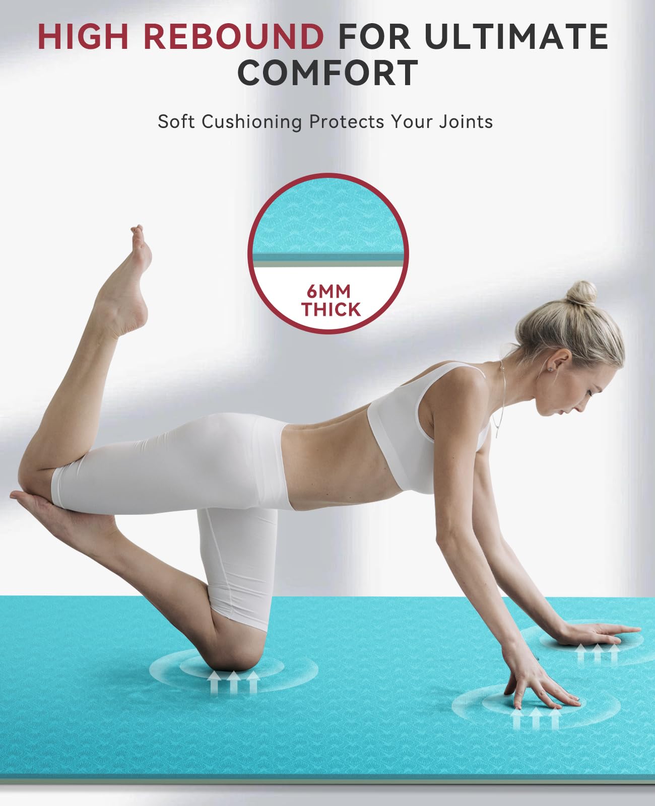 HAPBEAR Large Non-Slip Yoga Mat with Accessories