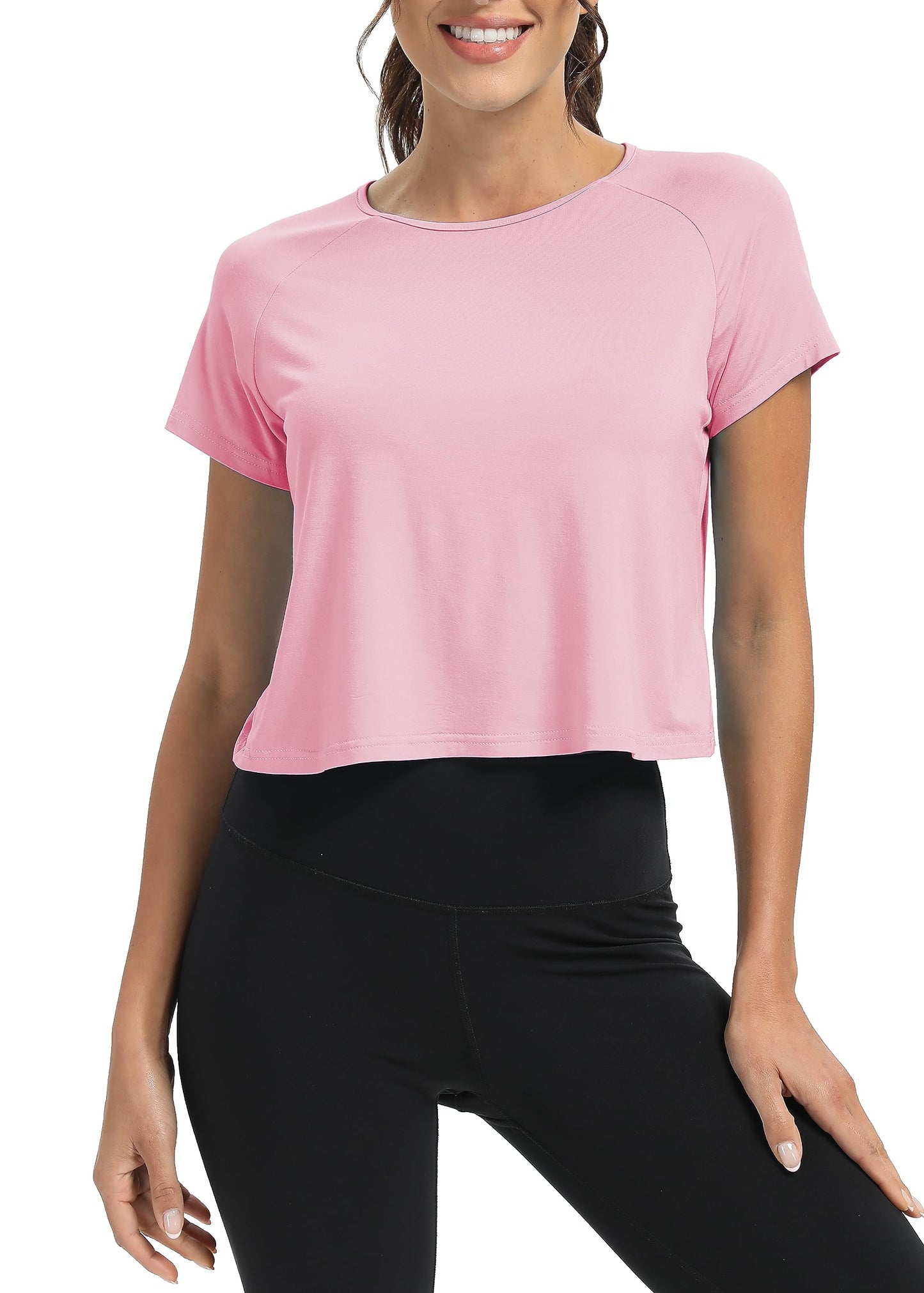 Mippo Women’s Cropped Split Back Workout Top