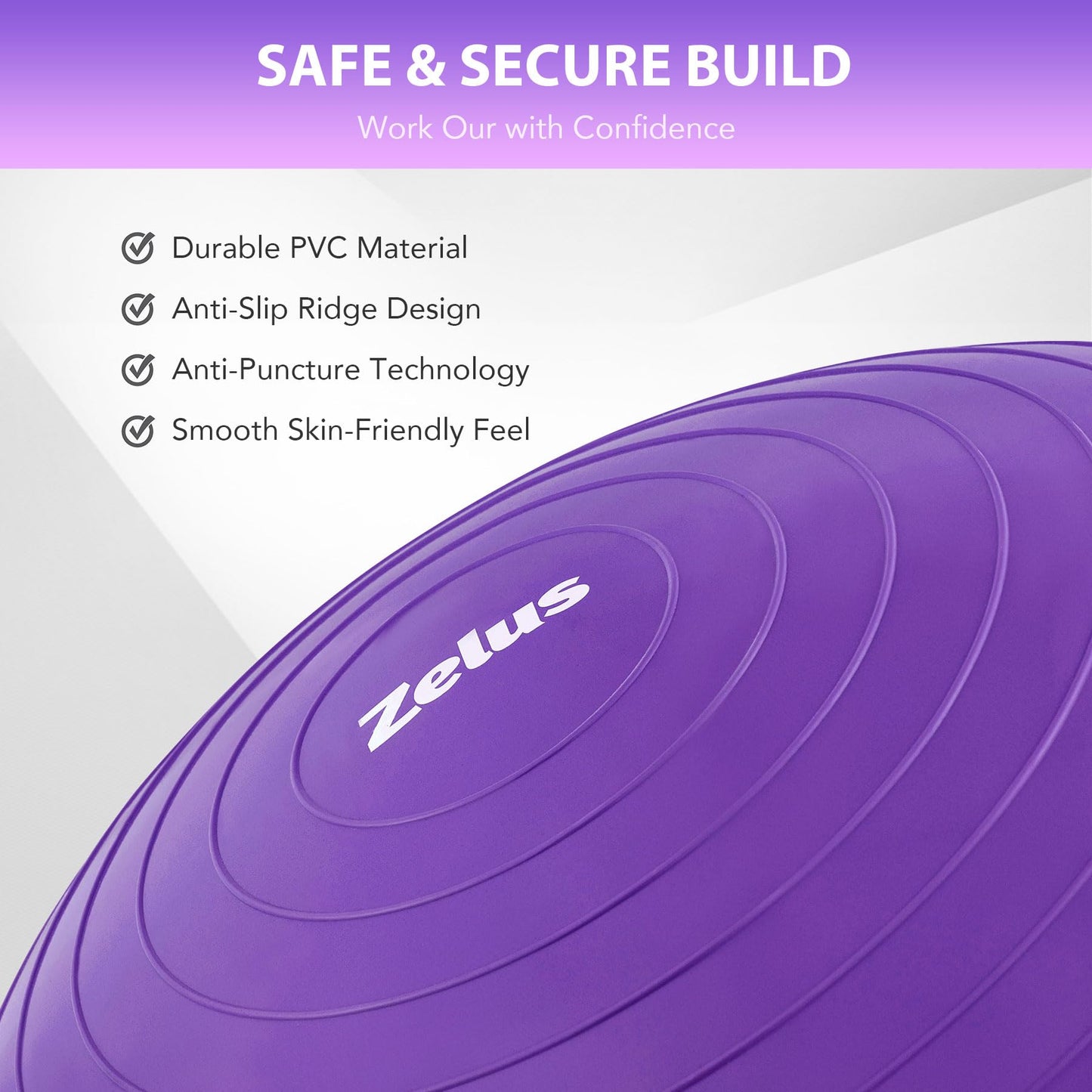 ZELUS Balance Ball Trainer with Resistance Bands