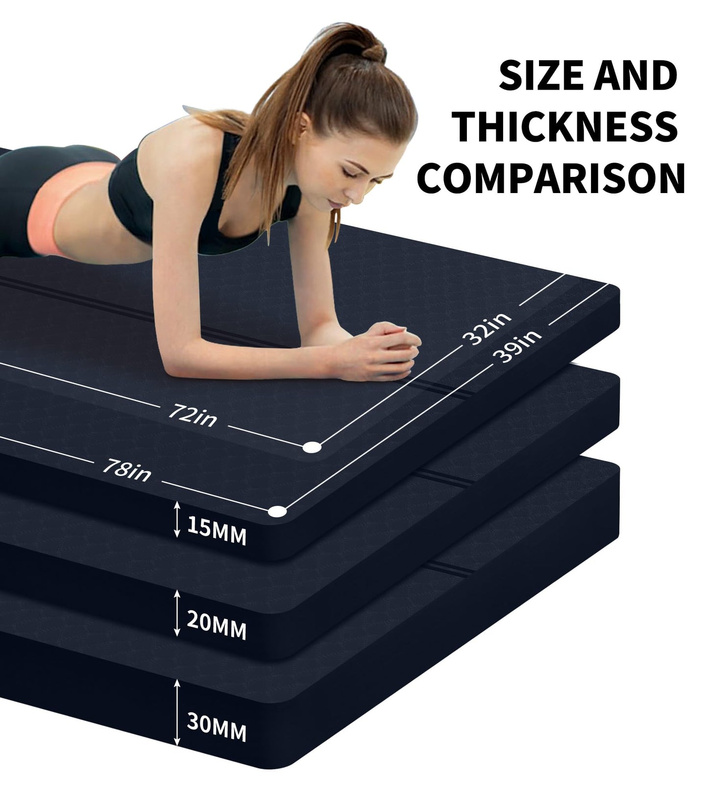 Nuveti Large Thick Yoga & Exercise Mat with Bag