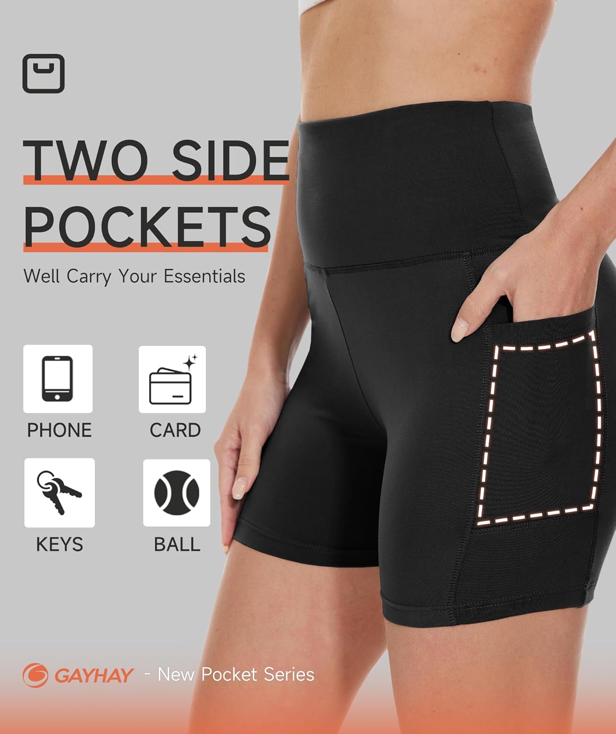 Women’s High-Waist Biker Shorts with Pockets
