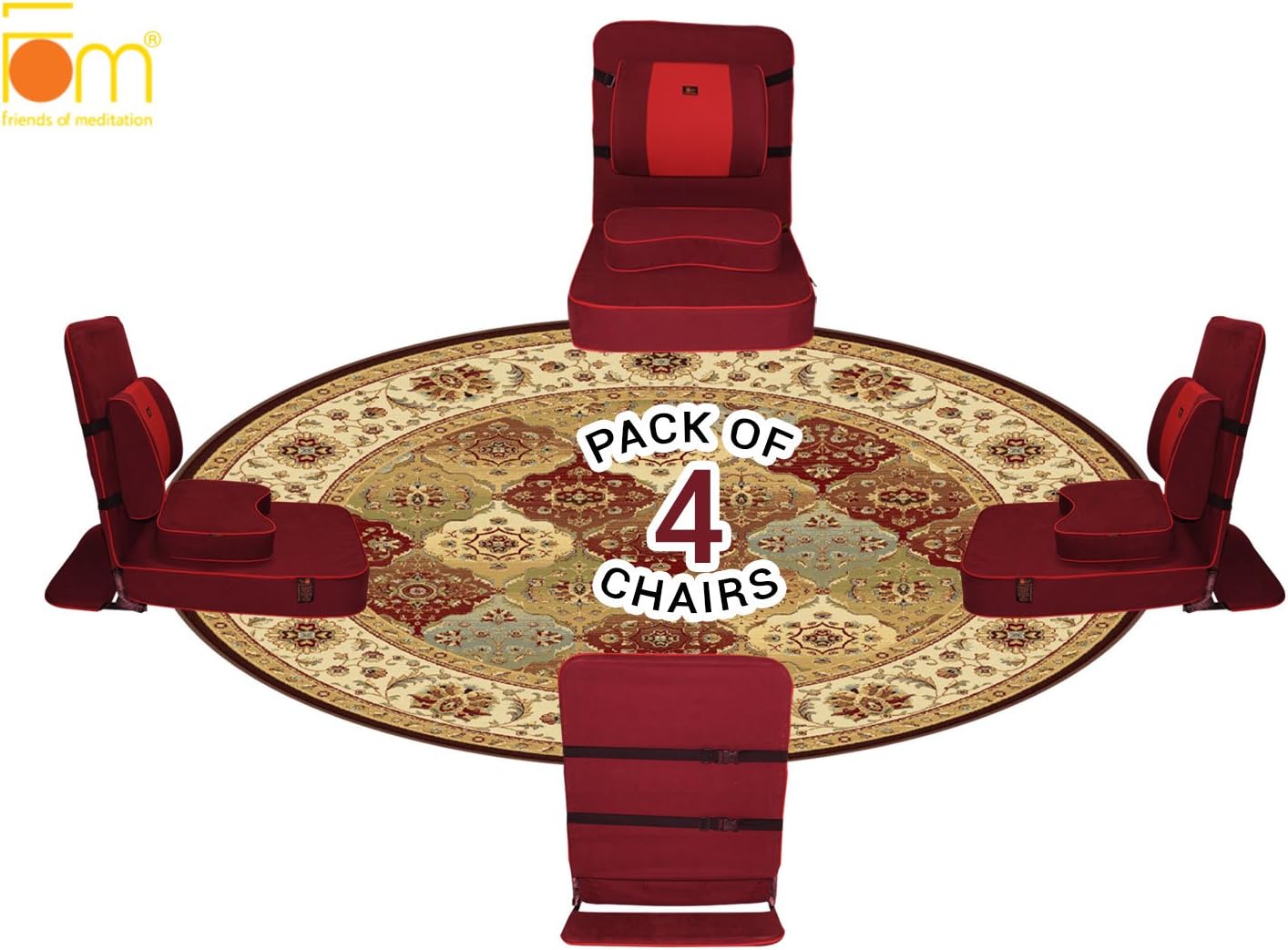 Extra Large Meditation Chair, Maroon (4-Pack)