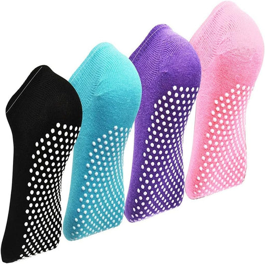 4 Pack Women’s Non-Slip Pilates Yoga Socks