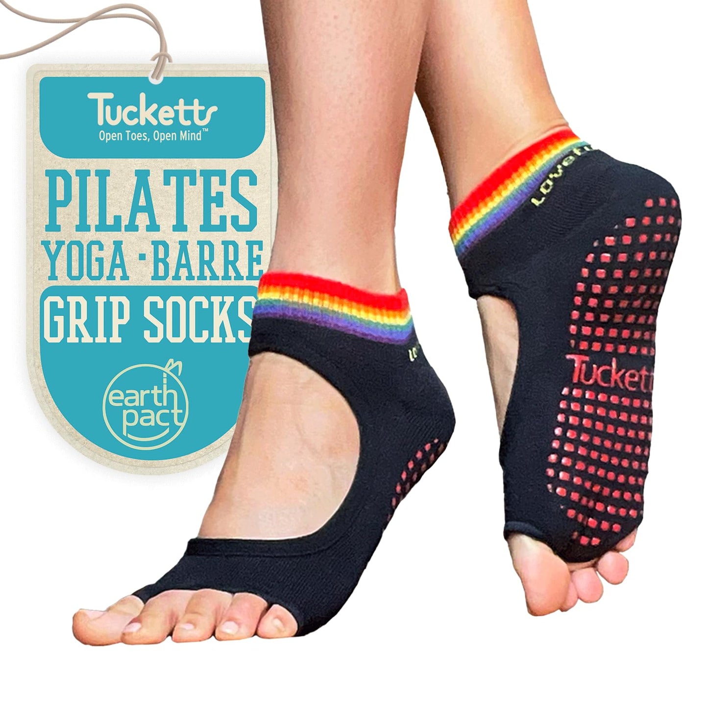 Tucketts Toeless Grip Pilates Socks for Women