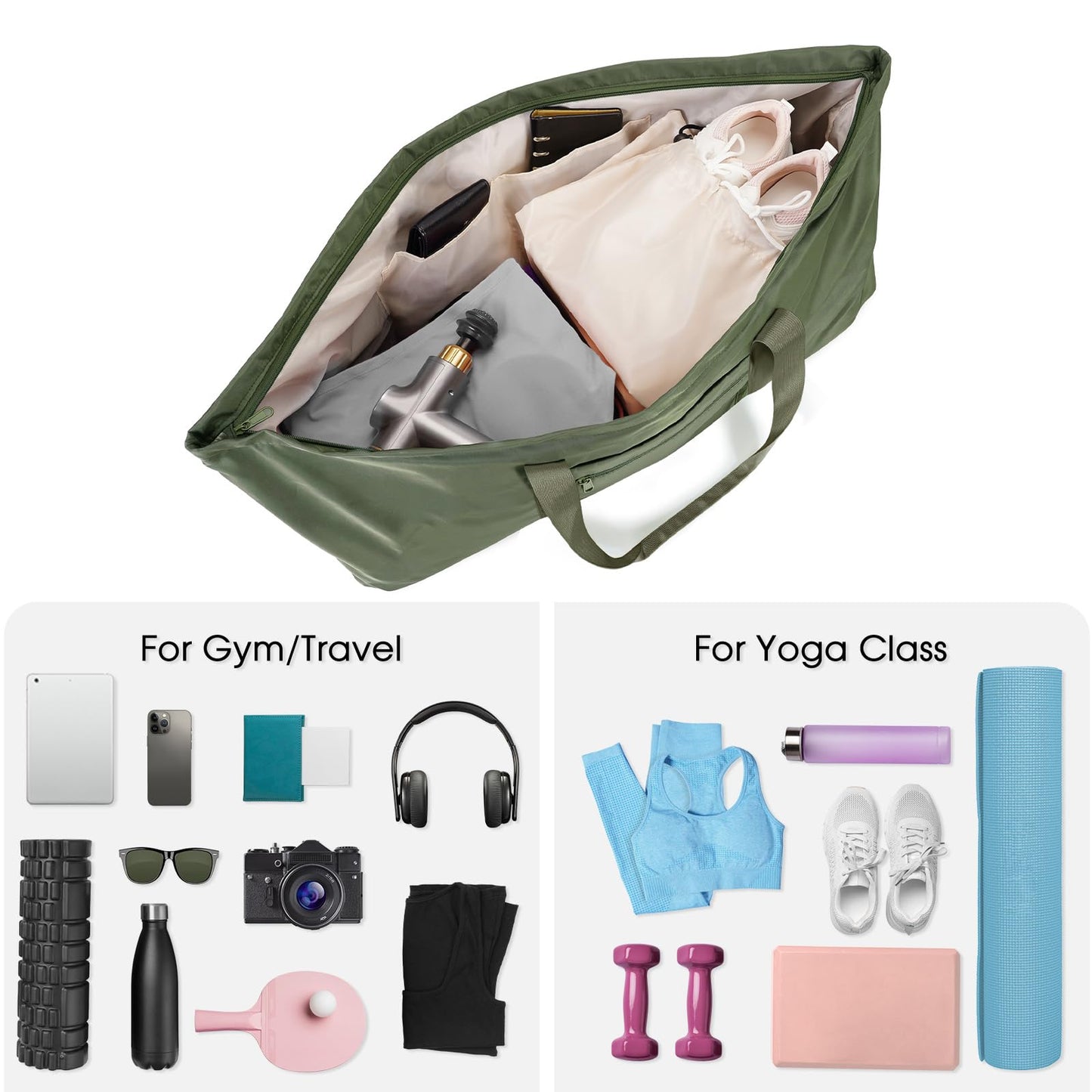 Large Yoga Mat Bag with Shoe & Wet Pocket