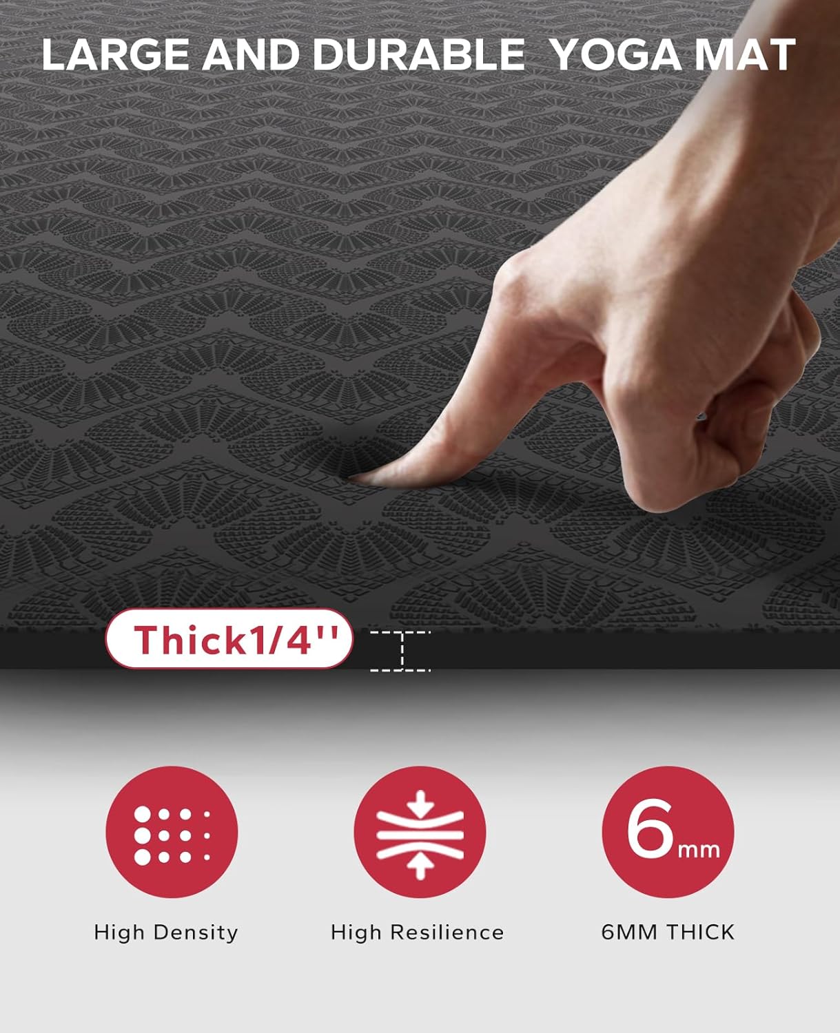 HAPBEAR Extra-Large Non-Slip Yoga & Exercise Mat