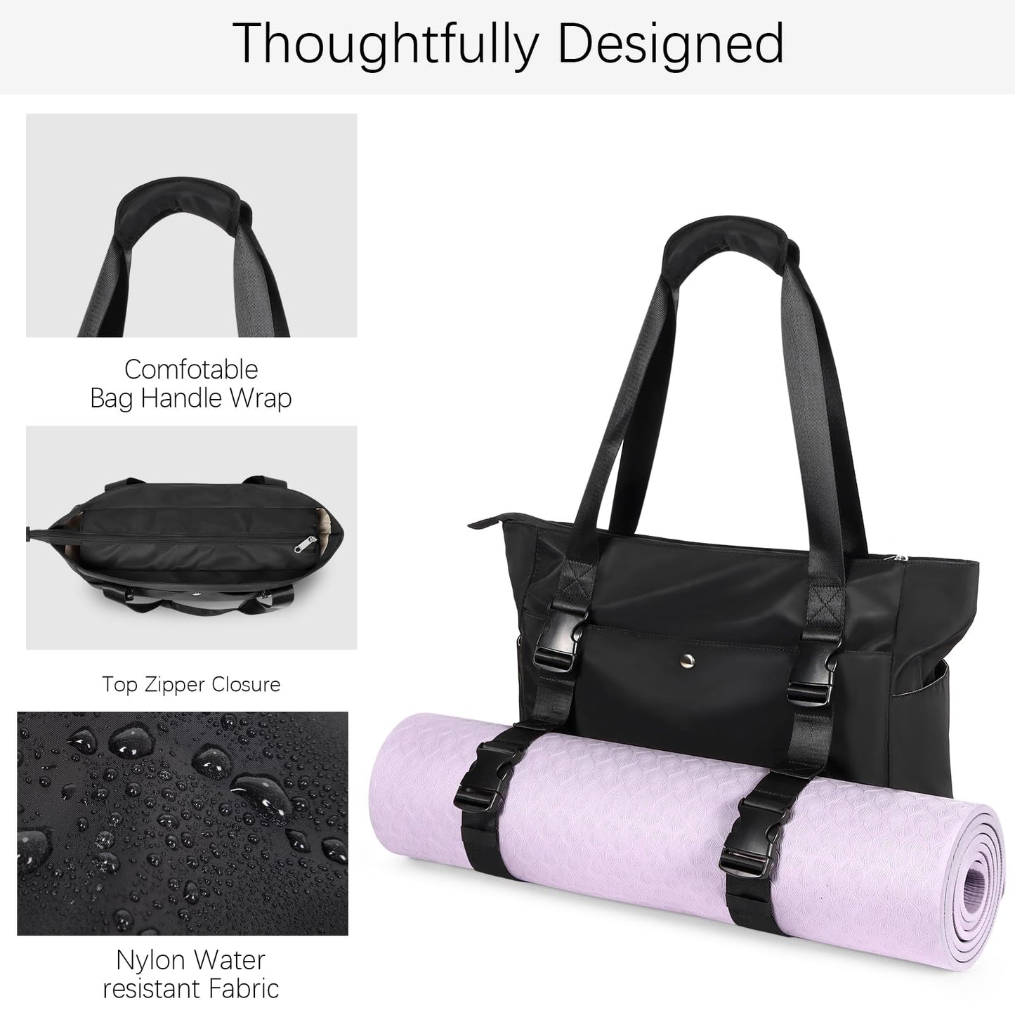Yoga Mat Bag with Multi Pockets & Carrier Strap