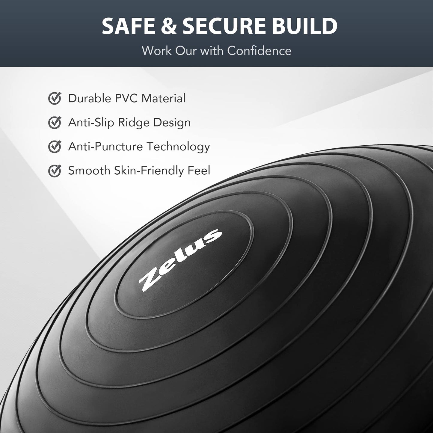 ZELUS Balance Ball Trainer with Resistance Bands