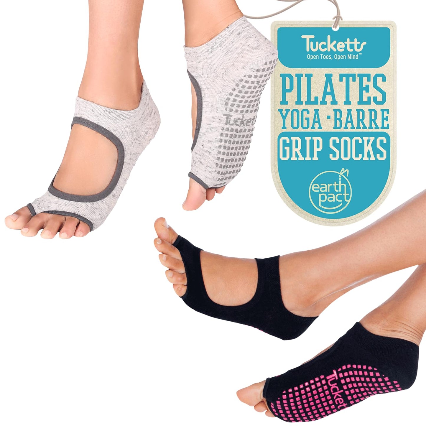 Tucketts Toeless Grip Pilates Socks for Women