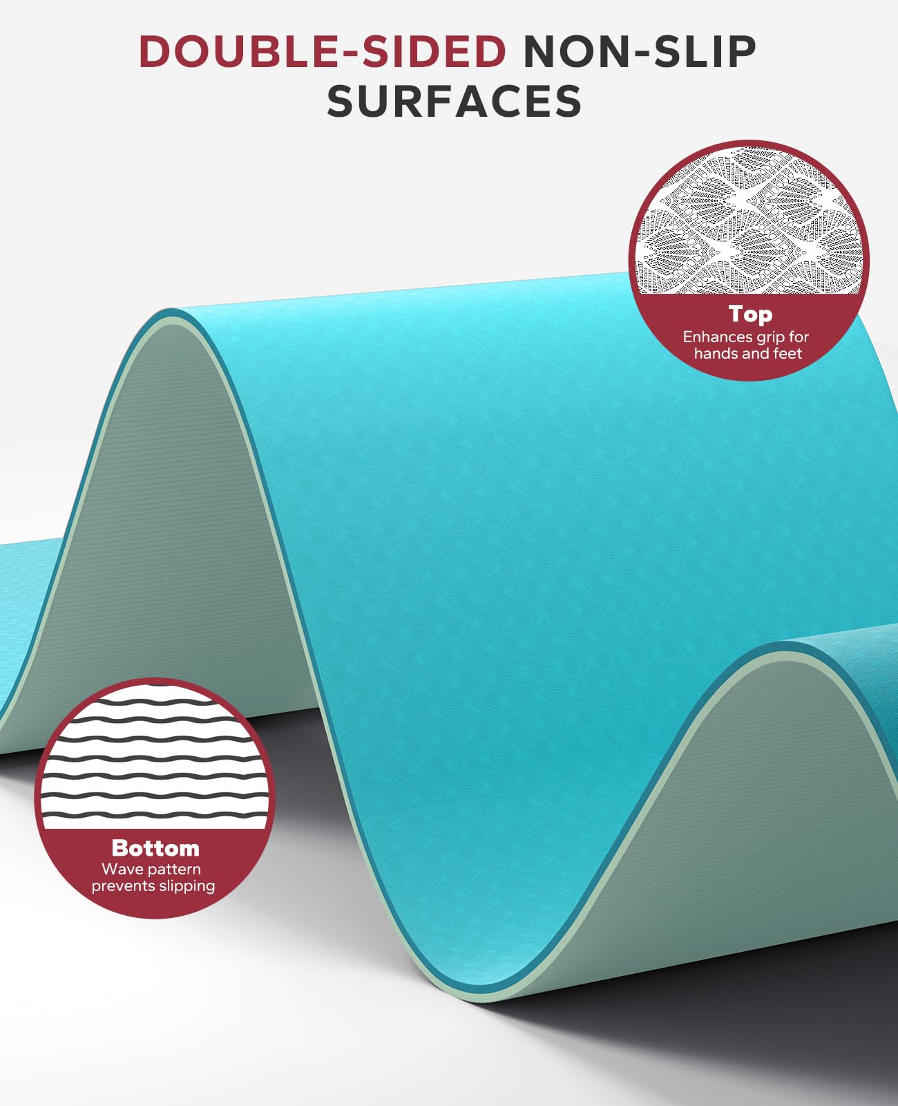 HAPBEAR Large Non-Slip Yoga Mat with Accessories