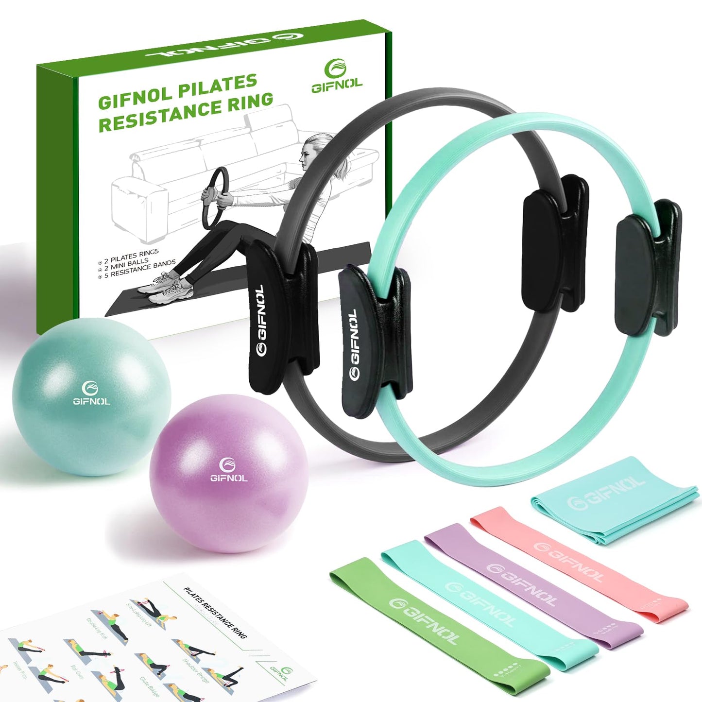 Pilates Ring & Ball Set with Resistance Bands