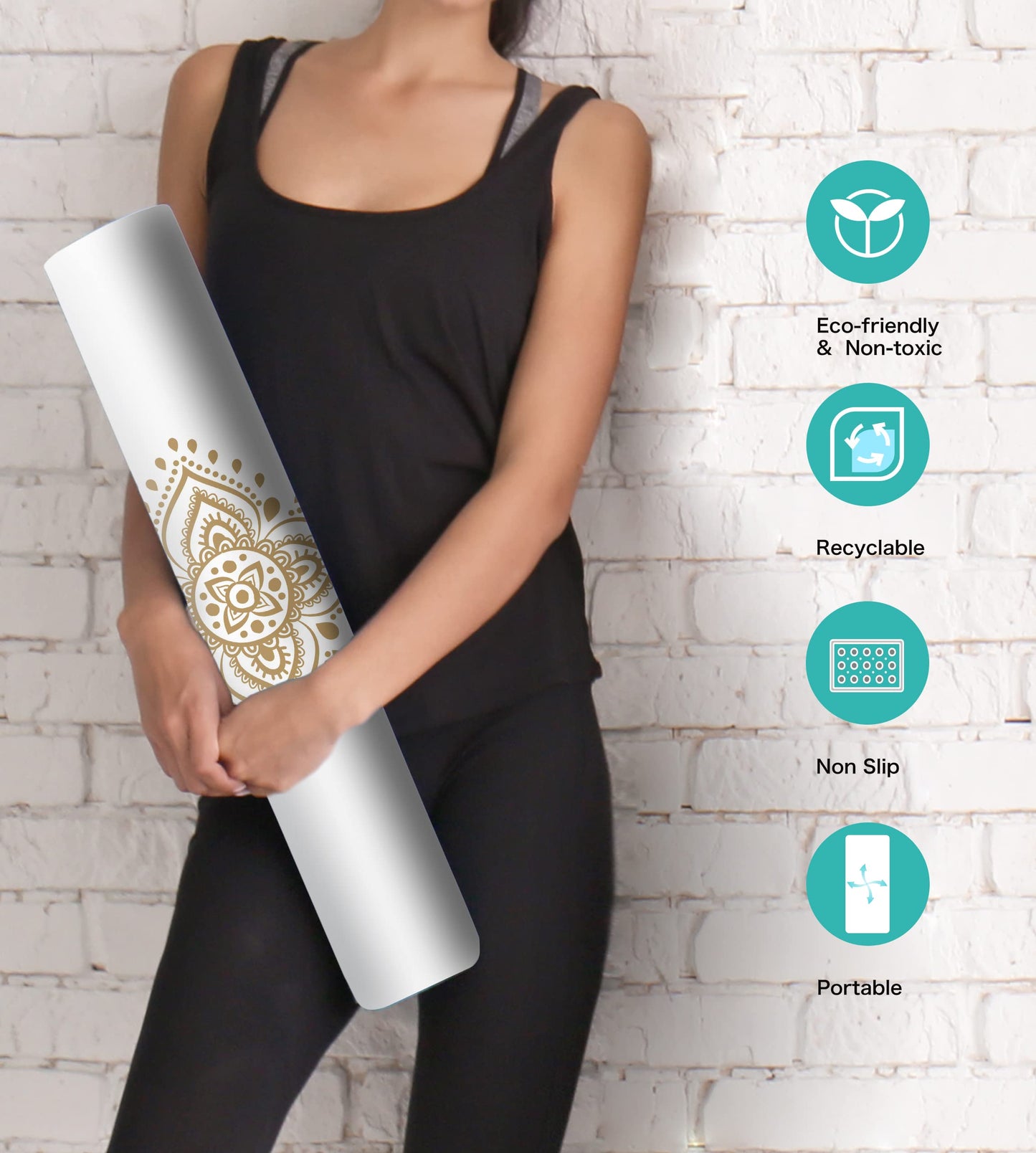 Non-Slip TPE Yoga & Exercise Mat with Strap