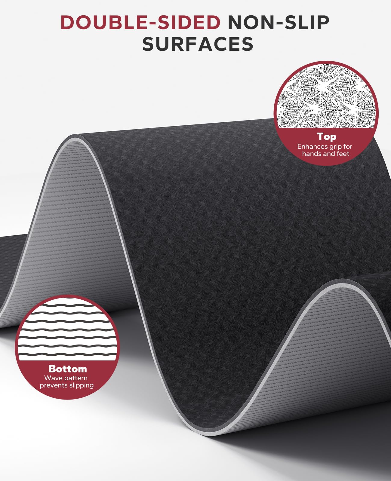 HAPBEAR Large Non-Slip Yoga Mat with Accessories