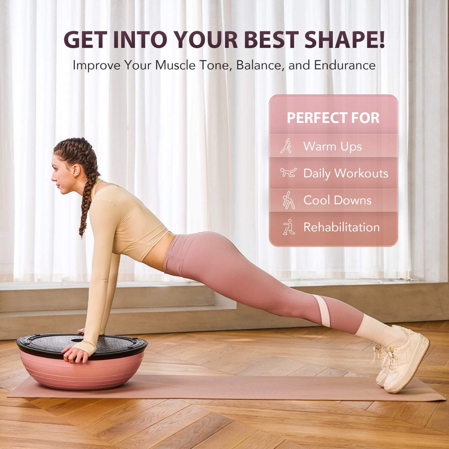 ZELUS Balance Ball Trainer with Resistance Bands