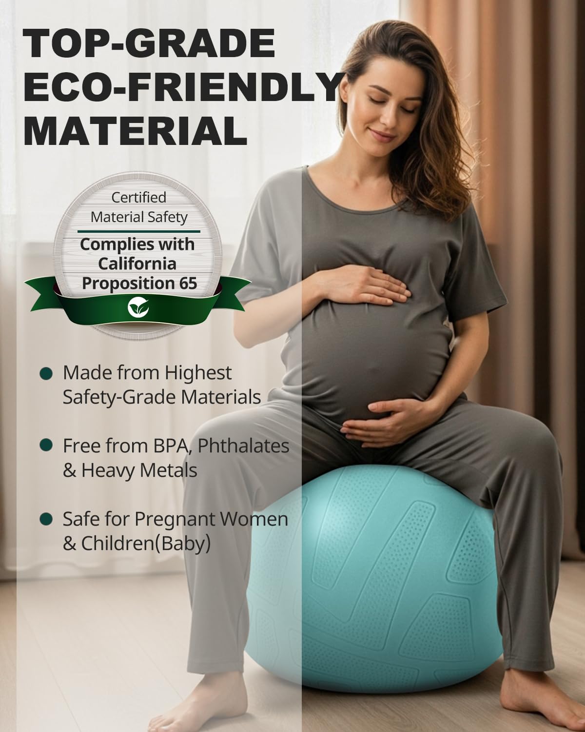 Trideer Pregnancy Yoga Ball – 440LB Anti-Burst, Non-Slip