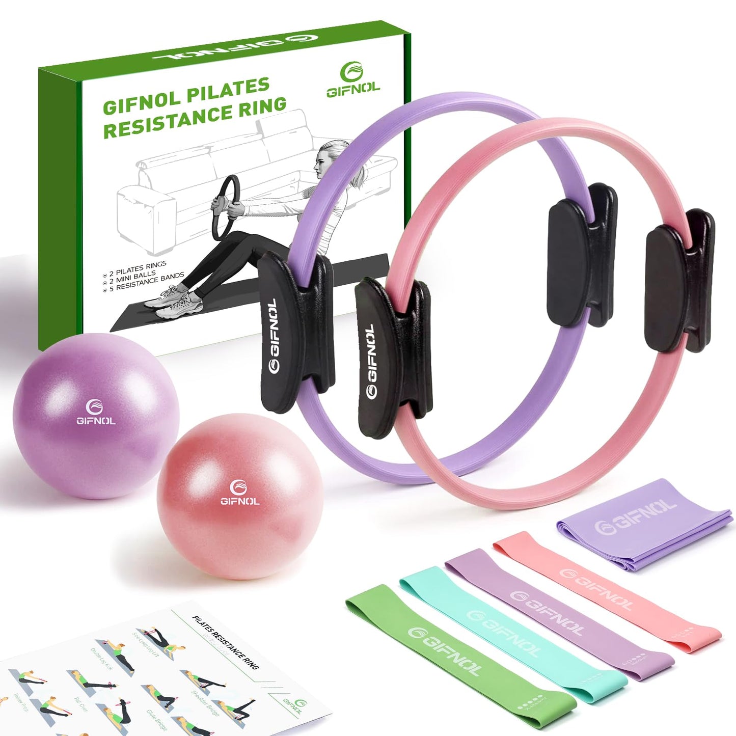 Pilates Ring & Ball Set with Resistance Bands