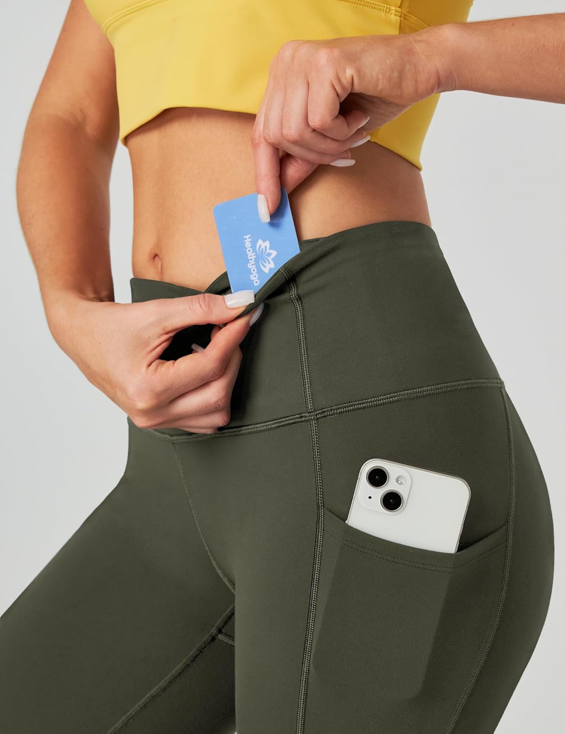 Heathyoga Women’s Capri Leggings with Pockets