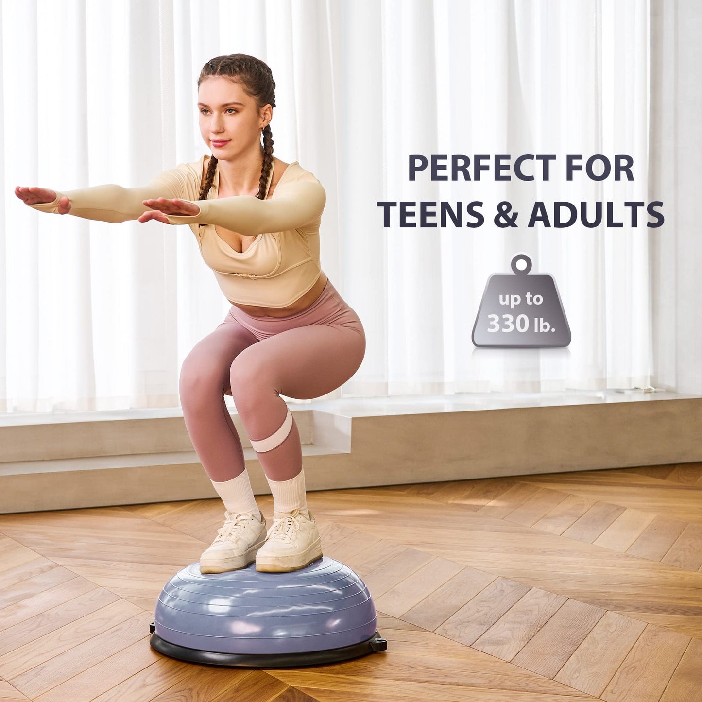 ZELUS Balance Ball Trainer with Resistance Bands