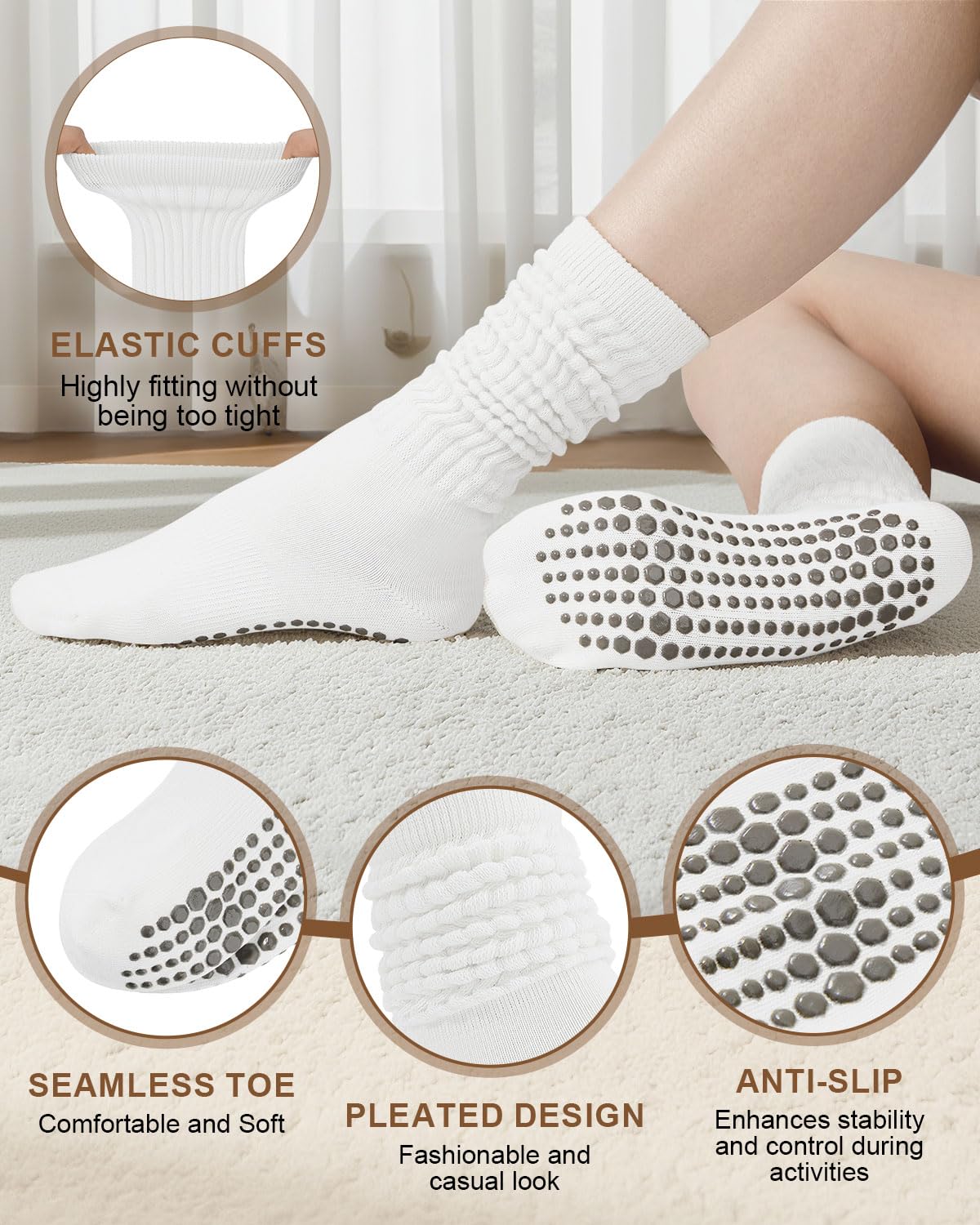 Century Star Non-Slip Yoga Pilates Socks