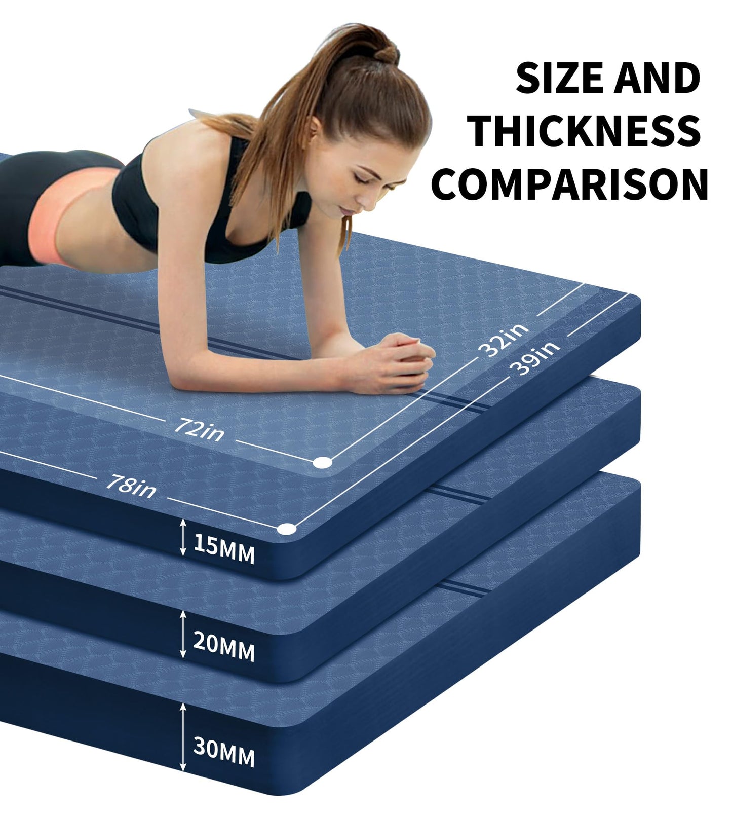 Nuveti Large Thick Yoga & Exercise Mat with Bag