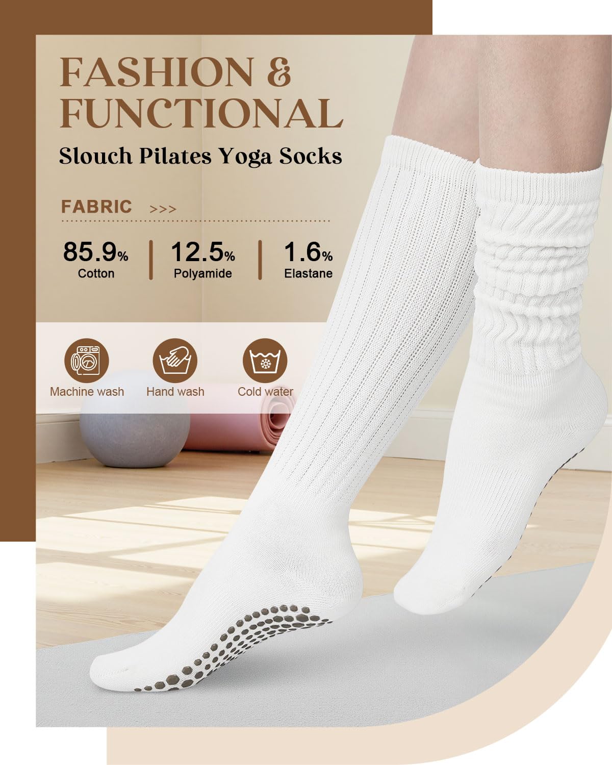 Century Star Non-Slip Yoga Pilates Socks