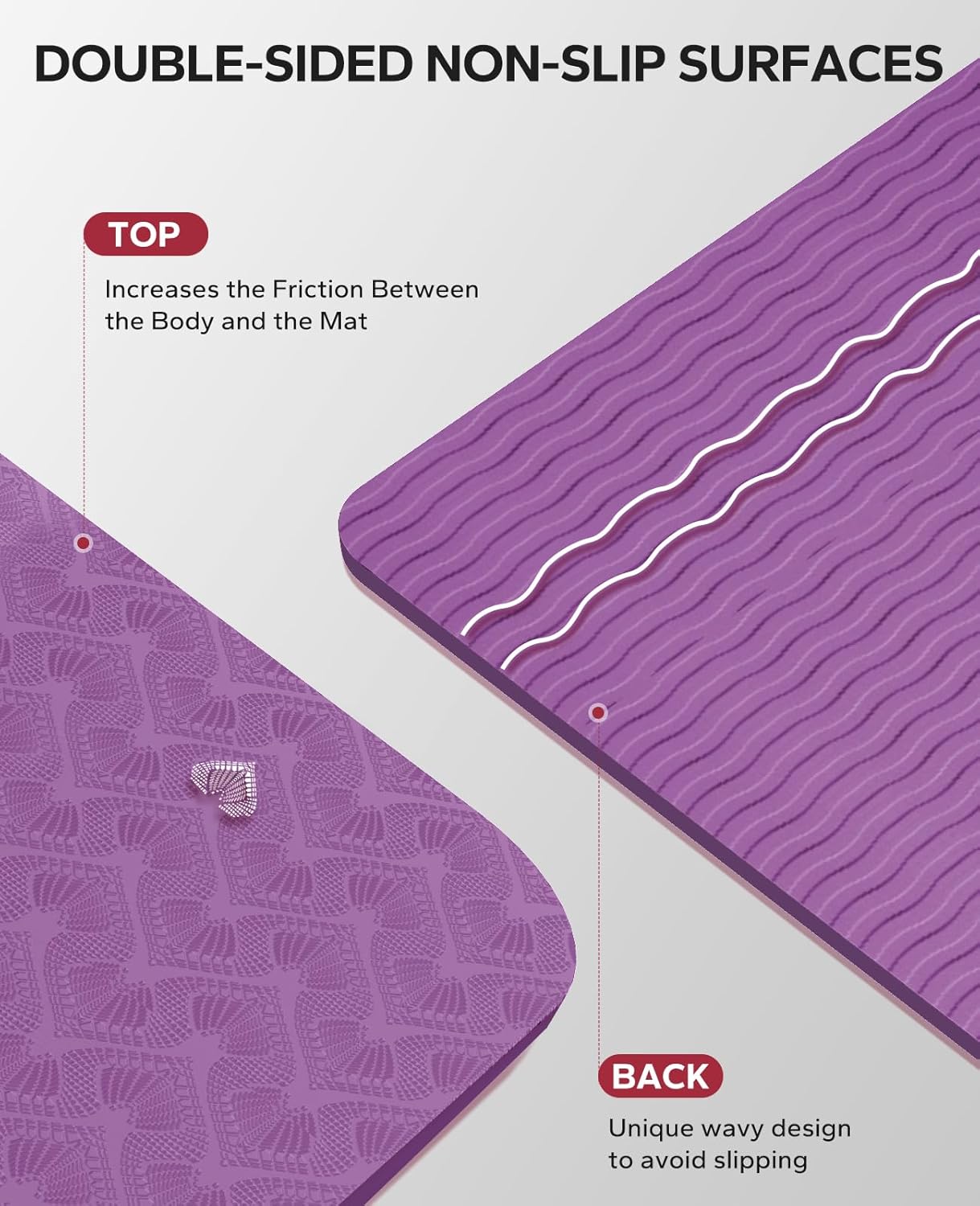HAPBEAR Extra-Large Non-Slip Yoga & Exercise Mat