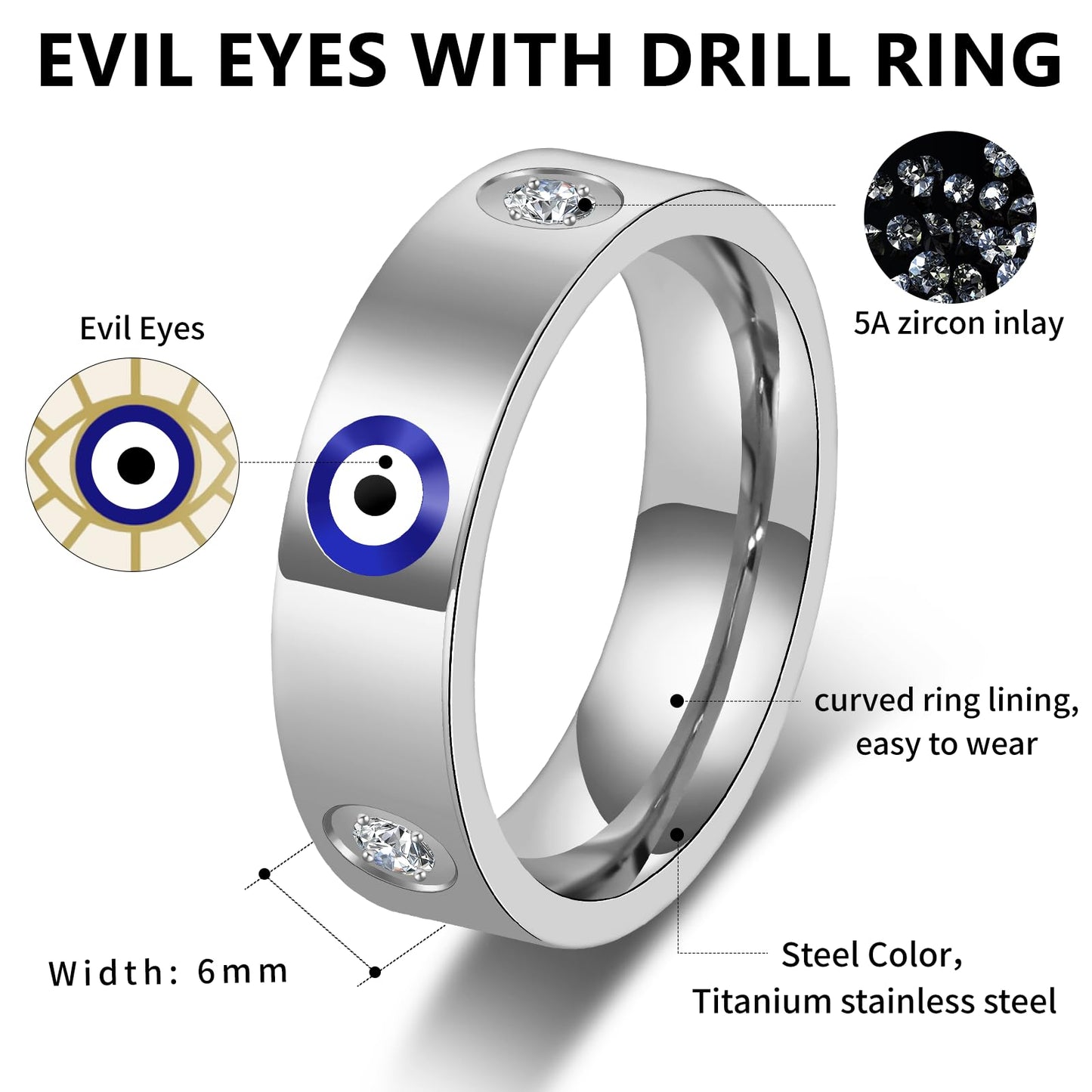 18K Gold Evil Eye Ring