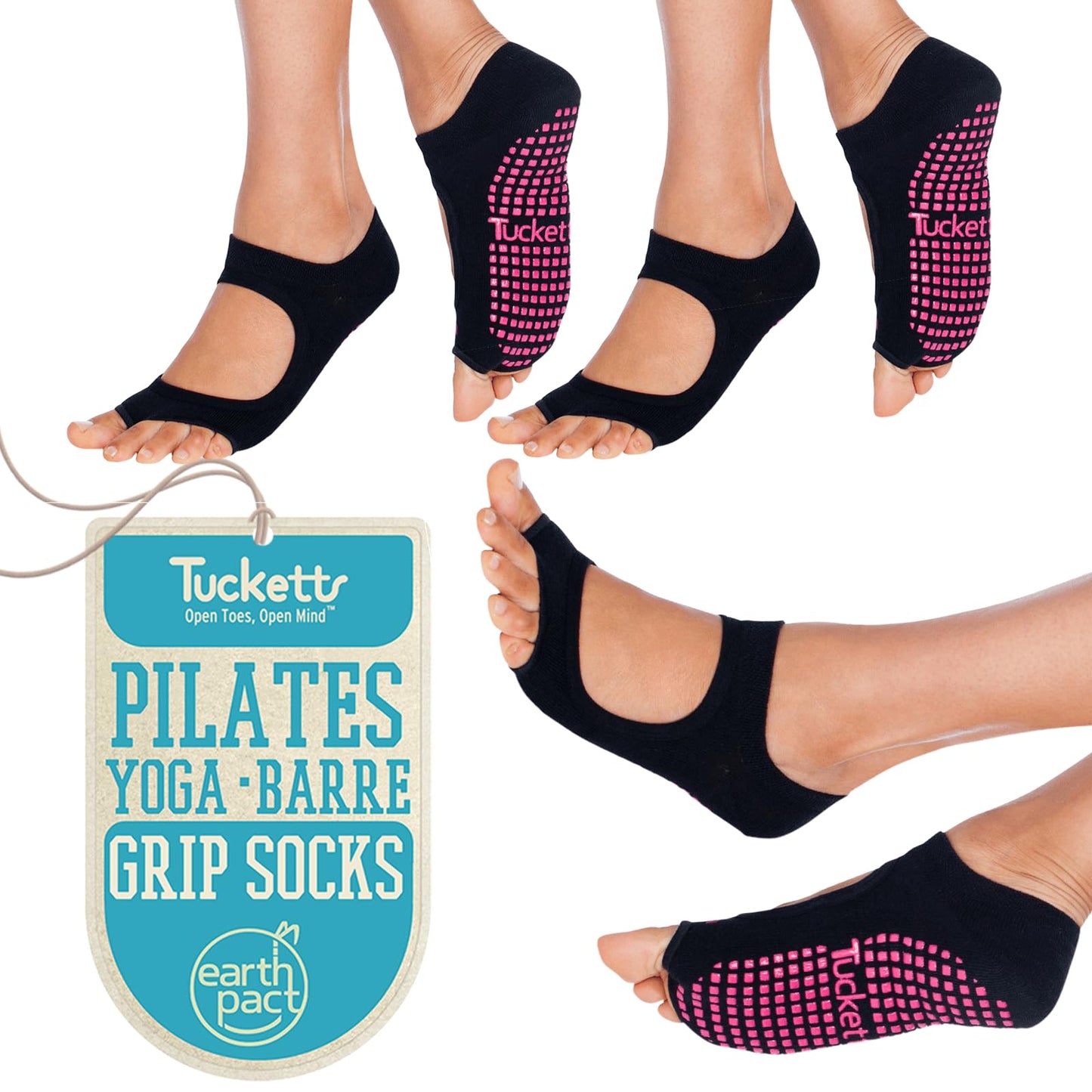 Tucketts Toeless Grip Pilates Socks for Women