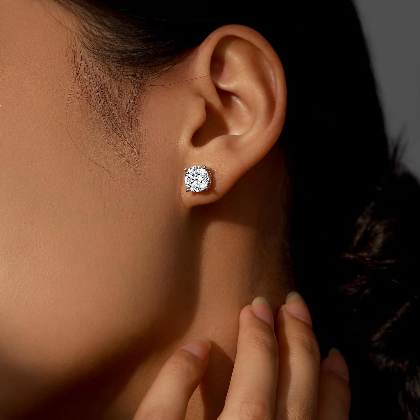 Diamond Heart Pendant & Moissanite Earrings Set