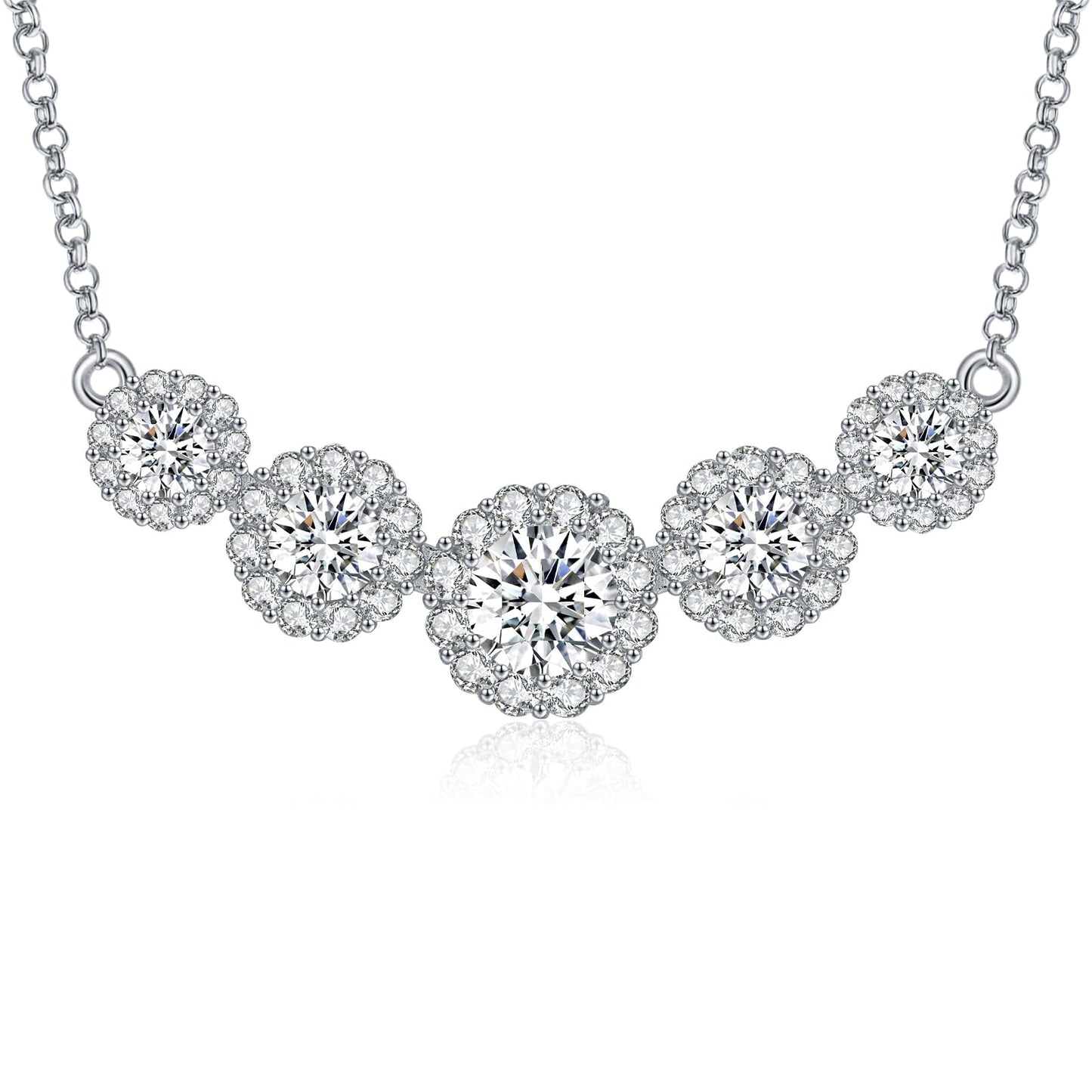 Moissanite Smile Pendant Necklace for Women